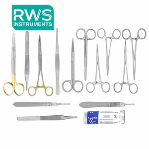 RWS INSTRUMENTS Ensemble de 23 instruments de chirurgie mineure en acier inoxydable allemand certifié ISO13485, manuel, argenté, CE RWS-BCI-5087 - Product Image 1