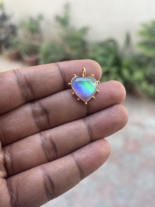 Vintage Heart Shape Opal <b>Pendant</b> 925 Silver Plated Fancy Bezel Setting Handmade Gemstone Wedding Charms Certified Women's - Product Image 3