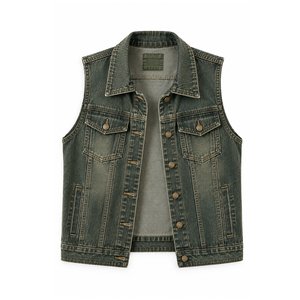 Gilet en jean vintage pour femme avec poches poitrine, commandes à faible MOQ pour les détaillants de vêtements aux États-Unis - Product Image 4