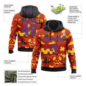 Sweat-shirts à capuche en polyester/coton pour hommes et femmes, taille américaine, couleur unie, sublimation, pour impression 3D personnalisée - Product Image 5