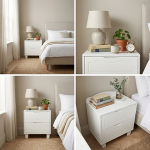 Wholesale White Wooden Nightstand for Kids Room 2 Drawer <b>Storage</b> <b>Bedside</b> Table Children Bedroom Furniture - Product Image 6