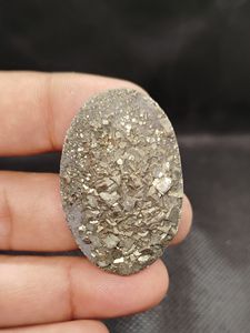 High Quality Natural Pyrite Druzy Cabochon Green <b>Quartz</b> Gemstone for Jewelry Making Loose Gemstones - Product Image 4