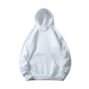 Sudadera con Capucha Personalizada para Hombre, de Felpa Gruesa, Estilo Holgado, para Entrenamiento y Gimnasio, Color Blanco Liso - Product Image 2