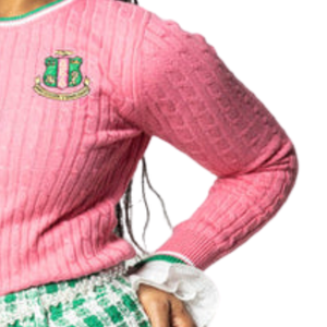   Suéter Rosa de Punto Trenzado con Cuello Redondo para Mujer, Clásico, Texturizado, de Manga Larga, Informal, para Invierno, Ropa de Moda para Mujer - Product Image 3