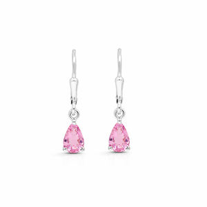 Boucles d'oreilles en argent sterling 925 avec tourmaline rose taille poire, fermoir à levier, plaqué or 1 micron, bijoux de créateur - Product Image 4