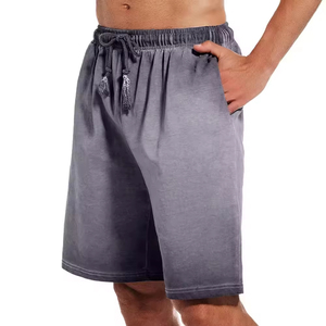Shorts Bermuda en Coton Uni pour Homme, Taille Élastique, Décontracté, Respirant, avec Cordon de Serrage, Coupe Mi-Haute - Product Image 2