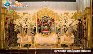 แผงประตูสไตล์โมเดิร์นทำจากไฟเบอร์กลาสสำหรับงานแต่งงาน สร้างบรรยากาศที่น่าหลงใหลสำหรับงานเลี้ยงฉลองมงคลสมรสคริสเตียน ตกแต่งเวทีงานแต่งงานยามค่ำคืนในห้องจัดเลี้ยง - Product Image 3