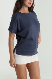 Camiseta Ever Glow para Mujer, Talla Grande, Color Azul Claro, Cuello Redondo, Manga Corta, Ecológica, Informal, Lisa, Largo Regular - Product Image 5