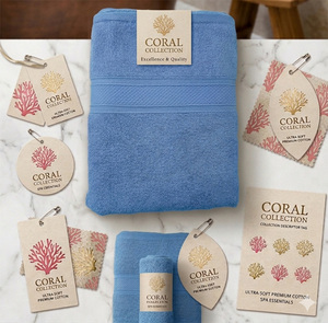 Toallas de Mano Desechables de Algodón Orgánico Teñido en Azul Cielo, de Primera Calidad y Alta Absorbencia, para Spa, Viajes, Playa y Piscina - Product Image 1