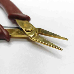 Needle Nose Pliers Jewelry Plating 5 Inch Stainless Steel Brown Grip Precision Beading <b>Wire</b> <b>Craft</b> Tool ZETOMED PRO for - Product Image 3