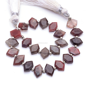 Prix de gros Perles de pierre précieuse Scapolite naturelle marron, forme hexagonale facettée, 10x7 14x7mm, brin de 8 pouces, certifiées par un tiers - Product Image 1