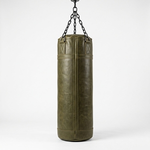 Sac de boxe d'entraînement en PU vert avec logo blanc, durable, rempli de sable, pour usage en salle de sport pour adultes - Product Image 2