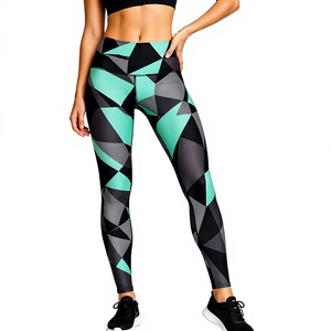 Leggings pour femmes sur mesure, de haute qualité, respirants, écologiques, taille mi-haute, pour le sport et le yoga, en Spandex/Polyester, fournis directement par l'usine - Product Image 1