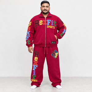 Ensemble de survêtement en molleton bicolore avec logo personnalisé, veste zippée unisexe et pantalon de jogging décontracté, style streetwear, ensemble de survêtement assorti pour l'hiver - Product Image 3