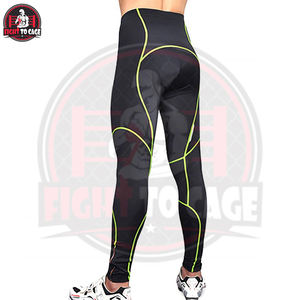 Leggings Deportivos Personalizados con Logotipo Impreso en Negro y Verde para Hombre, Ropa Deportiva para Fitness, Running, MMA y BJJ - Product Image 4