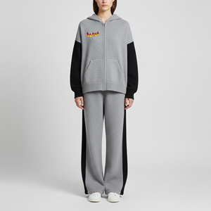 Conjunto de 2 Piezas de Ropa Casual Holgada con Bloques de Color a la Moda para Mujer, con Logotipo Personalizado, Ropa Deportiva Urbana para Dama, Novedad 2026 - Product Image 1