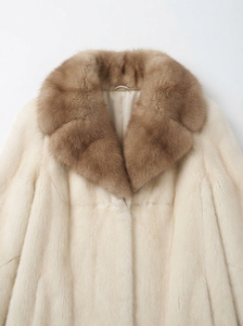 Manteau en fausse fourrure de vison noir pour femme, extra long, col rabattu, chaud, pour l'hiver, OEM - Product Image 5