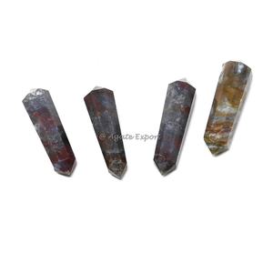 Venta al por mayor de cristal curativo de cuarzo natural, Jaspe elegante, punto de doble terminación para la meditación y la decoración del hogar - Product Image 1