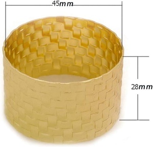 Porte-serviettes en métal doré et argenté, design circulaire, décoration de table de luxe pour dîner, mariage, hôtel, banquet, vente en gros - Product Image 6