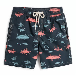 Shorts de Playa Personalizados OEM para Hombre, Secado Rápido, con Estampado Moderno, Tela Transpirable y Bolsillos Laterales para Natación - Product Image 1