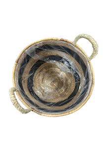 Panier de rangement rond en jonc de mer naturel, style élégant, tressé à la main avec poignées, pour la lessive, vente en gros, fabricant vietnamien - Product Image 2