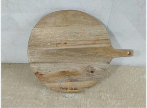Tabla de Cortar Rectangular de Madera con Asa, Acabado Natural, Tabla de Cocina de una Sola Pieza - Product Image 5