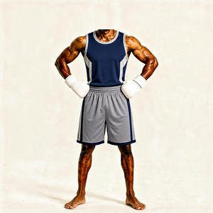 Boxing Set Polyester Training Wear With Gloves All Seasons Durable Shorts And <b>Top</b> - Product Image 1