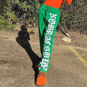 High Quality <b>Men</b> Heavyweight Cotton Baggy Joggers Pants Custom French Terry Oversized Loose Pants Puff <b>Print</b> Sweatpants <b>Trousers</b> - Product Image 6
