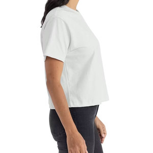Hot Trending Women <b>Crop</b> T-Shirt Summer Short Sleeve Double Lined Seamless Fit Crew Neck Solid Cropped Tee Shirt Wholesale Bulk - Product Image 2