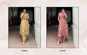 Ensemble de pyjama pour femmes en coton 100% pour le printemps et l'été, imprimé floral indien, doux, de haute qualité, vêtements de nuit surat - Product Image 2