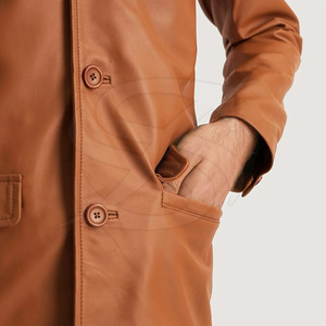 100% Real Cowhide Wax Leather Jacket Vintage Women <b>Long</b> Style Genuine Leather Trench <b>Coat</b> - Product Image 5