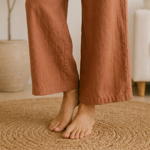 Ensemble de pyjama en lin pour femmes, respirant, doux, certifié OEKOTEX, vêtements de détente pour femmes, vêtements de nuit d'été - Product Image 4