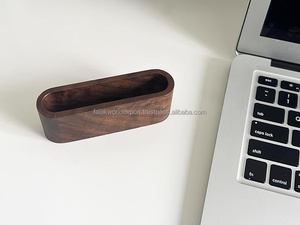 Modern Eco-Friendly Wood Tree Stump Wedding Party Supplies <b>Table</b> Sign Label Note Wooden Business <b>Card</b> Holder Decorative - Product Image 4