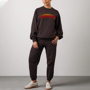 ชุดวอร์มผู้หญิงผ้าฝ้าย 100% โลโก้สั่งทำ ดีไซน์ใหม่ 2026 น้ำหนักเบา ราคาถูก คุณภาพดี วัสดุคุณภาพสูง ขั้นต่ำในการสั่งซื้อน้อย - Product Image 1