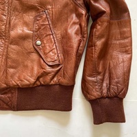 Blouson aviateur vintage en cuir de mouton marron pour homme, style européen, broderie personnalisée, impression sur cuir