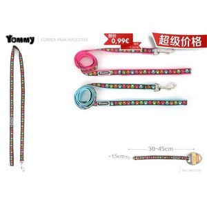 Guinzaglio per cani Yommy Pet 30-45 cm con design colorato a impronte di zampa - Product Image 1