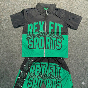 2025 Custom Streetwear Windbreaker <b>Shorts</b> Set Men Lightweight Nylon Polyester <b>Jacket</b> <b>Short</b> Set for men - Product Image 1