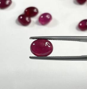 Fine Quality 100% Natural Reddish Pink <b>Ruby</b> Cabochon 7x9mm Heat-Treated Oval Shape Loose Gemstone for Jewelry Making - Product Image 3