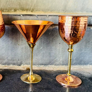 Copper glass wellness hydration <b>cup</b> ayurvedic health drinkware eco friendly <b>reusable</b> durable for peaceful home routine - Product Image 1