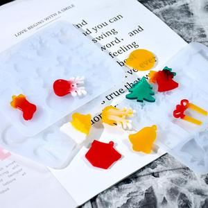 แม่พิมพ์เรซิ่นซิลิโคนสำหรับทำต่างหู สร้อยคอ จี้รูปเกล็ดหิมะ ชุดมินิเดรสคริสต์มาส - Product Image 4