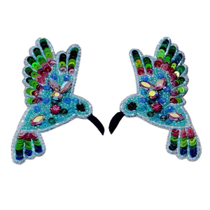 Ensemble de boucles d'oreilles d'été en perles de verre, brodées sur 3 couches, longues, pour soirée, style indien Tyntra, par MD HANDICRAFTS - Product Image 3