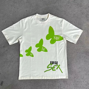 บริการ OEM เสื้อยืดโอเวอร์ไซส์สไตล์วินเทจ  ลายปัก  เสื้อยืดผ้าฝ้าย สตรีทแวร์ ทรงหลวม ยูนิเซ็กซ์ เสื้อยืดกราฟิกแบบสั่งทำ - Product Image 5