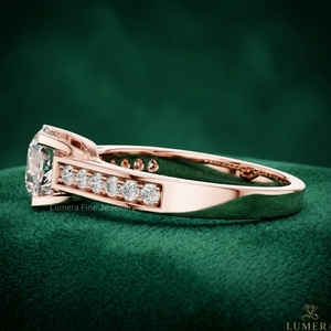 Custom Lab Grown Diamond Solitaire Engagement <b>Ring</b> Round Cut Wedding <b>Ring</b> for Women Rose Gold IGI Certified - Product Image 2