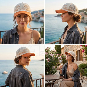 Gorra de Béisbol de Encaje para Mujer, con Paneles Decorativos de Encaje, Detalles de Bordado Floral, Estilo Casual, Accesorio para Exteriores - Product Image 5