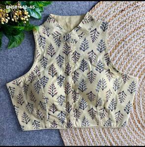 Premium Quality Latest Designer Ajrakh Cotton with Printed Design <b>Readymade</b> Collar-<b>Blouse</b> Collection Manufacturer from Surat - Product Image 4