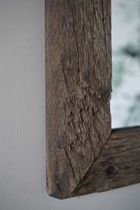 Rustic Reclaimed Wooden Toilet <b>Mirror</b> Rectangular Vintage Old Oak Frame <b>Wall</b> Mounted Bathroom Decor - Product Image 2