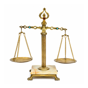Vintage Brass Balance Scale Jewelry Stand with Marble Base Display Holder for Earrings Rings Necklaces Bracelets and Home Decor - Product Image 1