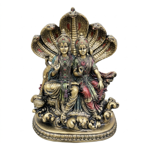 Estatua de Resina de Dioses Hindúes Hecha a Mano en Latón, Tono Dorado, Decoración para el Hogar o Templo, Artesanía Metálica - Product Image 1