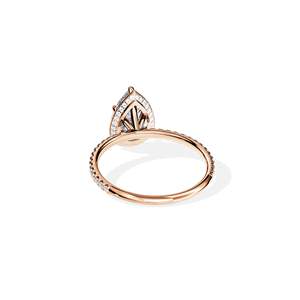 Women's 14K Gold Pear Cut Diamond Engagement Ring Prong Setting Floral Style - Product Image 4