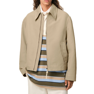 Giacca da <span class=keywords><strong>uomo</strong></span> personalizzata in tela di cotone con zip, stile bomber minimalista, abbigliamento da lavoro, casual, streetwear, opzione OEM private label - Product Image 3